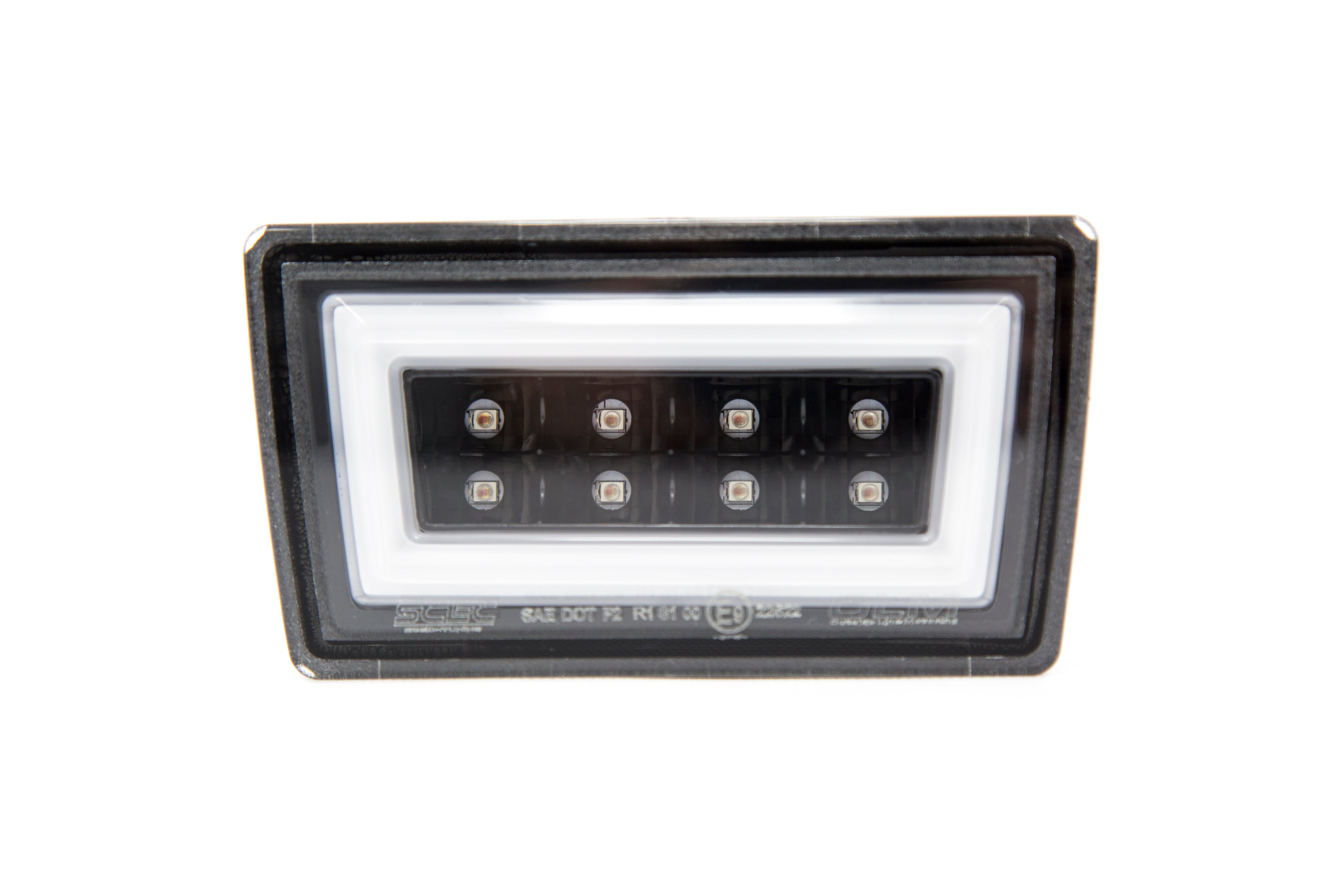 OLM V3 F1 Rear Brake Light (Clear Lens, Gloss Black Base, White Bar) - Subaru Models (Inc. 2015-2021 WRX / STI)